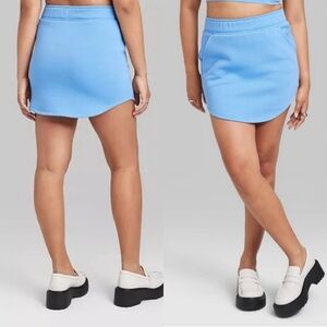 Soft Blue Fleece Mini Skirt With Pockets - Wild Fable Sweat Skirt